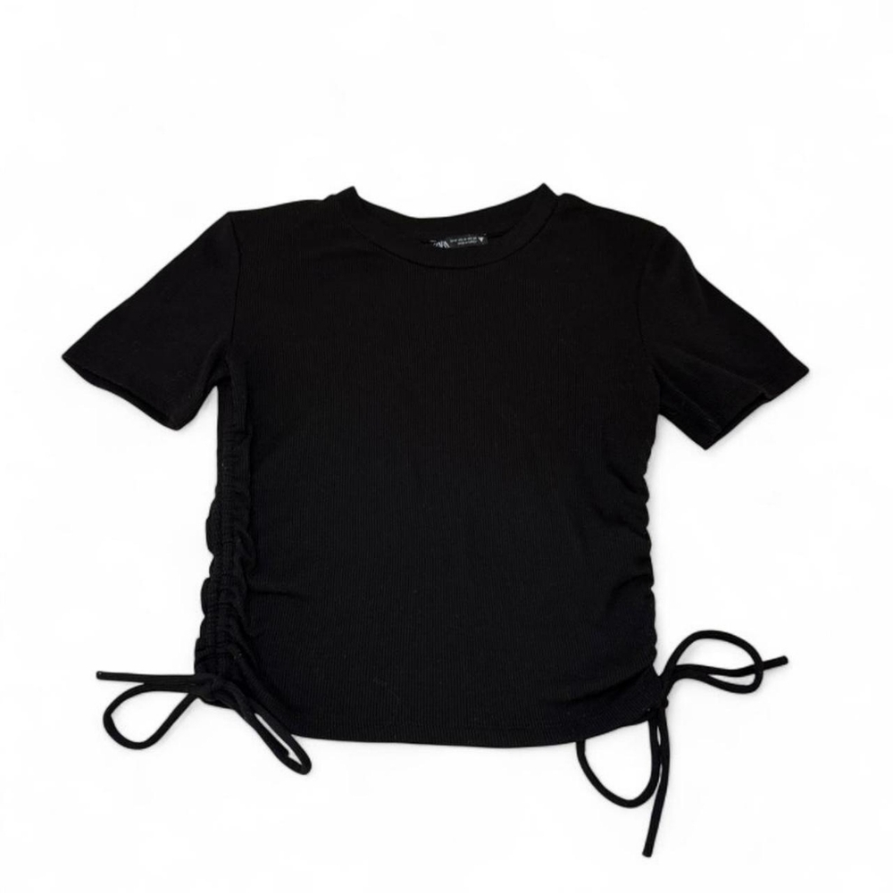 Zara Black Crop Top with Side Ties